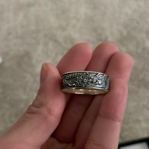 Mens dragon silver ring